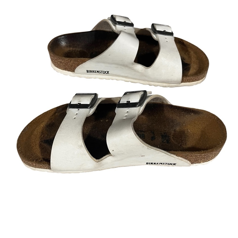 Birkenstock Kids Sandals in White and Brown Size 1 - Picture 2 of 7